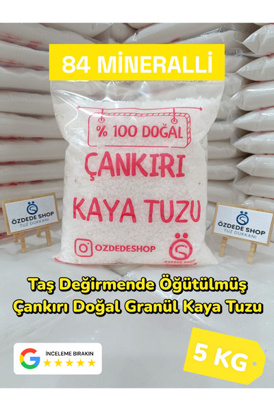 Özdede Shop Çankırı Doğal Granül Kaya Tuzu 5 Kg Turşu ve Salamura da Kullanılabilir