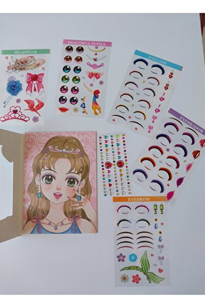 KIRTASİYEM Makyaj Defteri – Stickerlı Prenses Yüz Tasarım Defteri