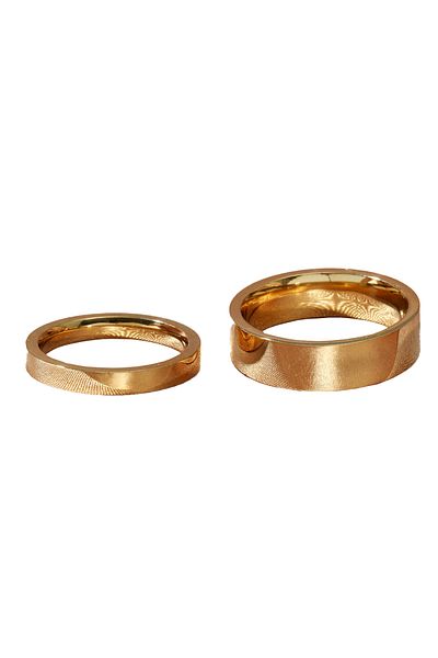 SIC MODA Set of 2 Gold Stainless Steel Rings 5083