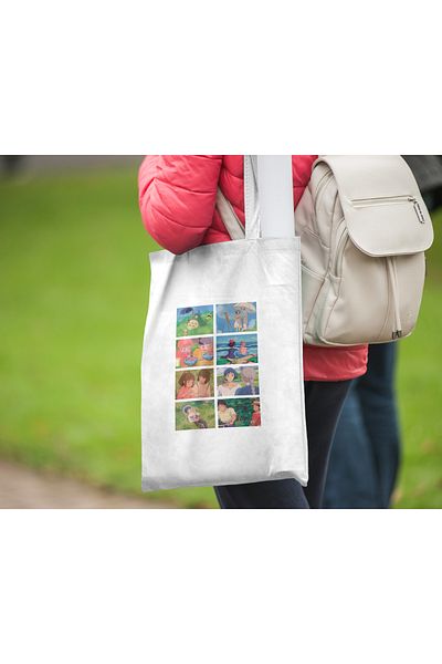 Akumastik Ghibli - Movie Scenes - Anime Cloth Bag 35X40 cm - Tote Bag - Anime Printed Bag