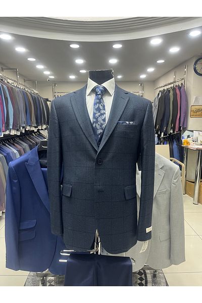 MASSARO Combined Slimfit Vest Suit (Jacket Plain or Checked. Pant Vest Straight)