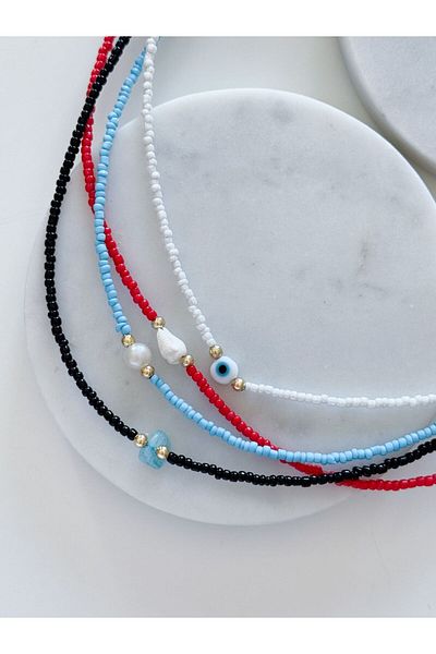 CHARMLUCKY 4-Piece Bead Necklace Combination