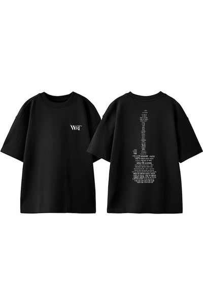 THEWERT Μπλουζάκι με σχέδιο κιθάρας Pink Floyd με στάμπα βαμβακερό μαύρο over...