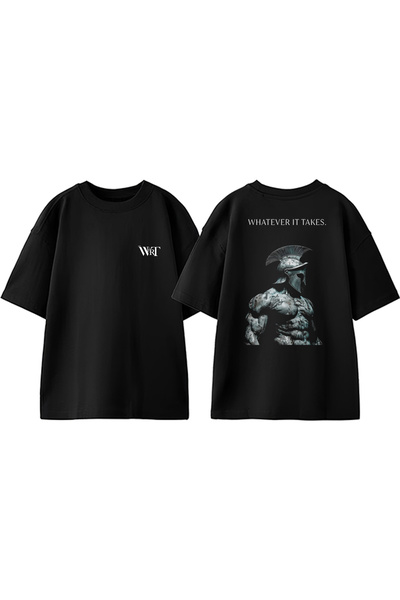 THEWERT Τιδήποτε χρειάζεται Σχεδιασμός Πίσω Βαμβακερό μαύρο μπλουζάκι Oversize