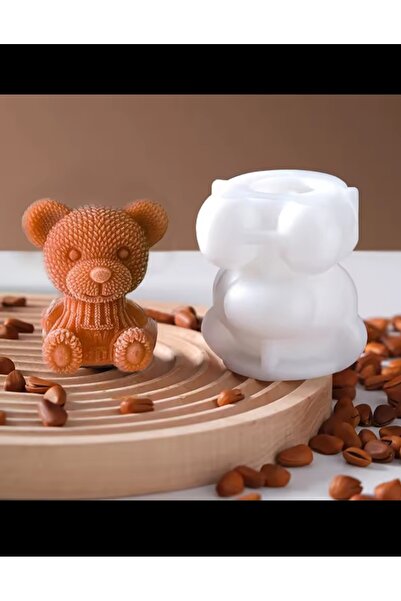 EMPA A V M 2 Adet Silikon Ayı Şekilli Silikon Buz Çikolata Mum Kalıbı