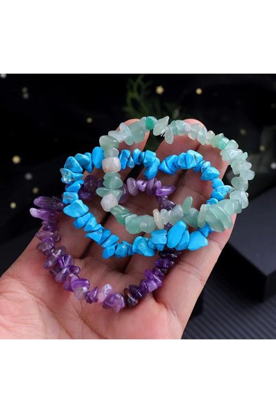 Buhara Stone 3' LÜ SET KIRIKTAŞ BİLEKLİK (AMETİST-TURKUAZ-AVENTURİN)