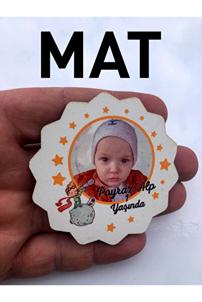 imzatasarım Tırtıklı Ahşap Doğum Günü Magneti 1 Yaş Magneti (20 Adet)