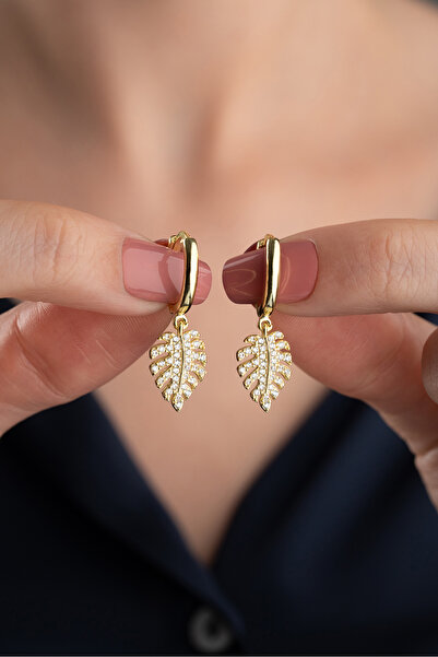 Silvano Jewelry 925 Ayar Gümüş Yaprak Küpe