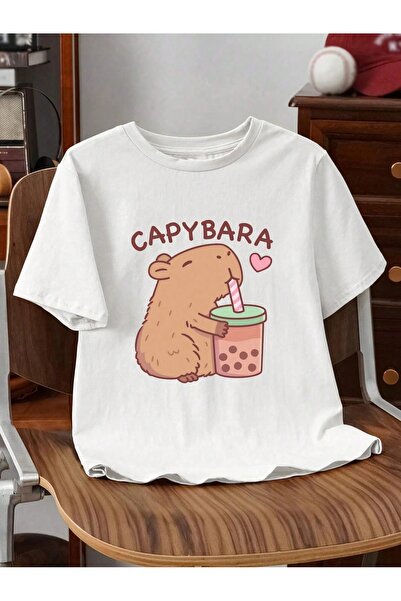 OVER HEAD Kadın Kapipara Capypara Baskılı Oversize T-shirt