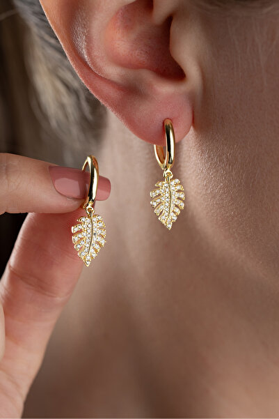 Silvano Jewelry 925 Ayar Gümüş Yaprak Küpe