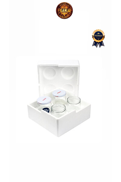 figanlar ambalaj 10 adet Strafor Köpük Cam Kavanoz Kutusu 4'lü 370 cc, 425 cc...