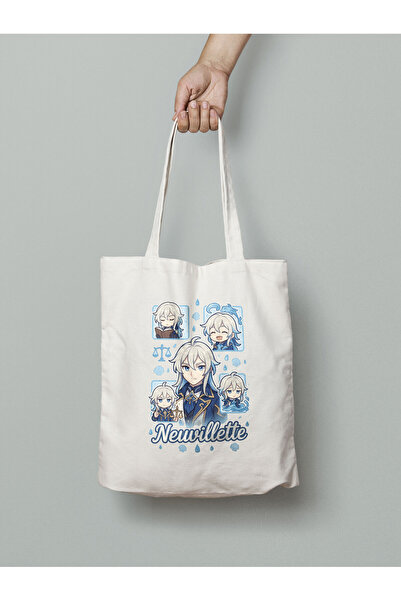 Akumastik Genshin Neuvilette Bez Çanta 35x40cm - Anime Çanta - Tote Bag