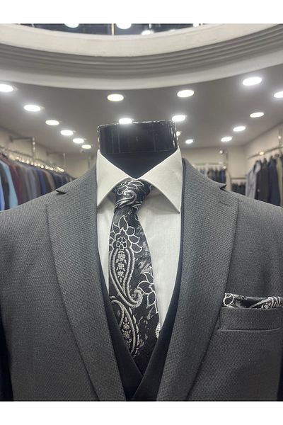 MASSARO Combined Slimfit Vest Suit (Jacket Plain or Checked. Pant Vest Straight)