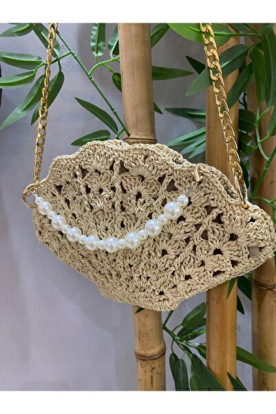 KÜBRA UYAN JEWELRY İncili Midye Çanta / İncili İstridye Çanta / İncili Hasır ...