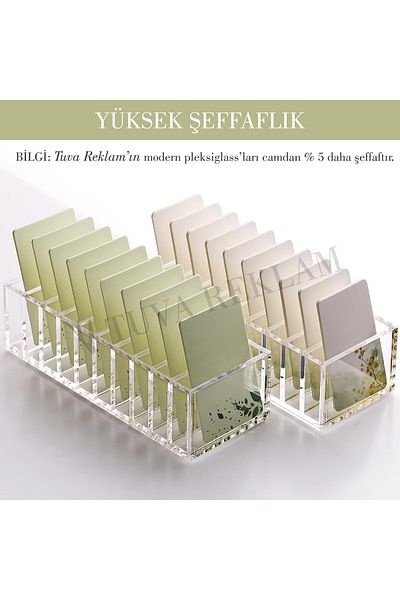 TUVAREKLAM Transparent Plexi Modern Card Wallet Makeup Jewelry Earring Organizer Organizer Table Salon Bed