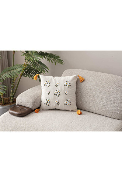 SWITA Comfort Serisi Punch İşlemeli Keten Kırlent Kılıfı 43x43 cm