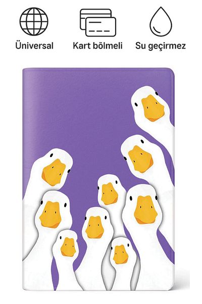 ADACASE Passport Cover Case Passport Holder Pattern Passport Container Waterproof Happy Ducks
