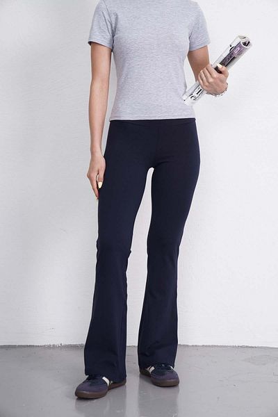 penyebizden Flared Leggings Trousers-Navy Blue