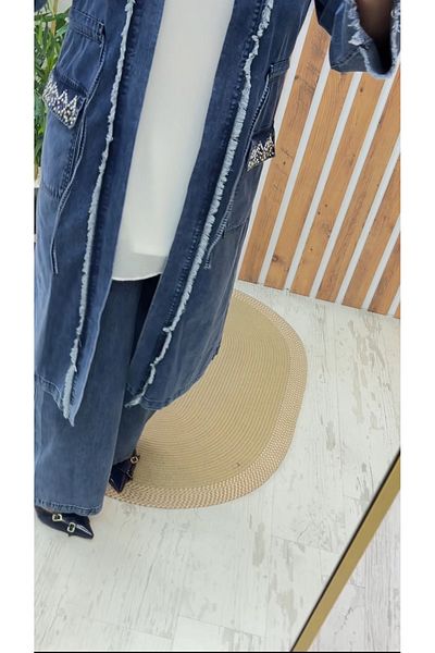 Meryemce Butik Double Long Turtle Jeans Suit