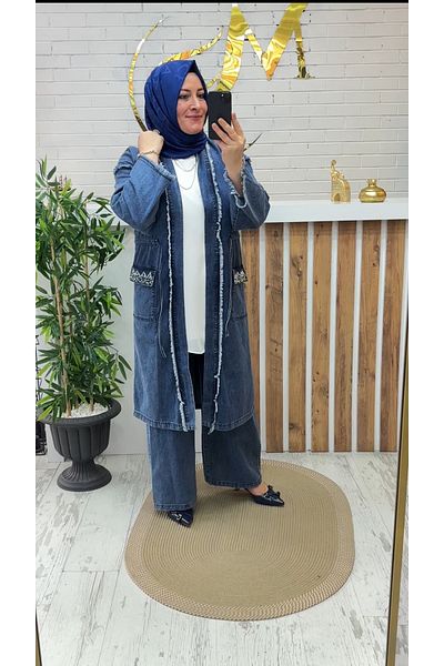 Meryemce Butik Double Long Turtle Jeans Suit