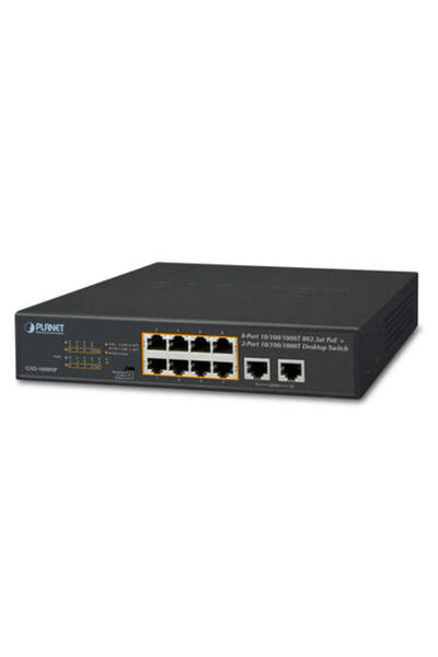 Planet PL-FSD-1008HP Switch PoE cu 8 porturi 10/100TX Poe+ și 2 porturi 10/10...