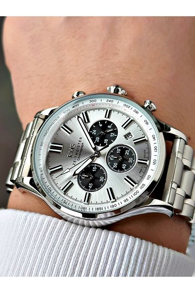 Romanson Function Silver Color Steel Cord Steel Case Men's Wristwatch with 24 Months Warranty 1579.01
