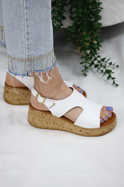 asmi shoes White Cork Sole Orthopedic Sandals