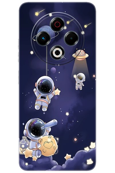 TECNO Spark 30 (KL6) Uyumlu Kılıf Desen Baskılı Silikon Astronot STK:630 CP-m...