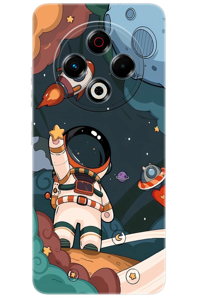 TECNO Spark 30 (KL6) Uyumlu Kılıf Desen Baskılı Silikon Astronot STK:696 CP-CIheSFO