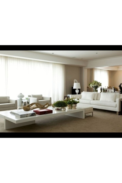 LUXURY VİLLA Komple Beyaz Camlı Orta Sehpa 70x160 Yükseklik 28cm