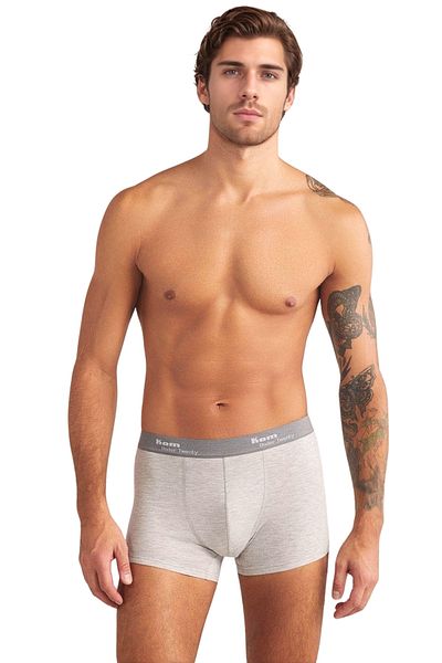 Kom Men's Cotton Modal Elastic Waist Tight Leg 2-Piece Boxers