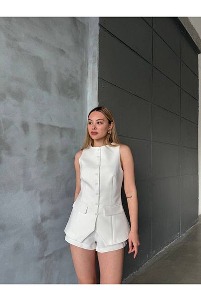 ŞEYDA BUTİK Double Fabric Lined Vest