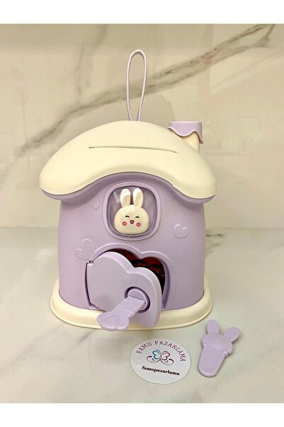 FAMU PAZARLAMA صندوق نقود منزلي مع مفتاح لون أرجواني