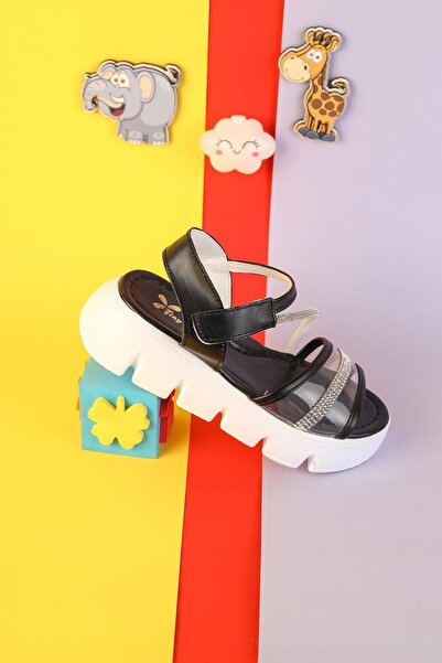 Moda Lime صندل رياضي بناتي بشريط فيلكرو وثلاثة خطوط من الحجر الشفاف للاستخدام...