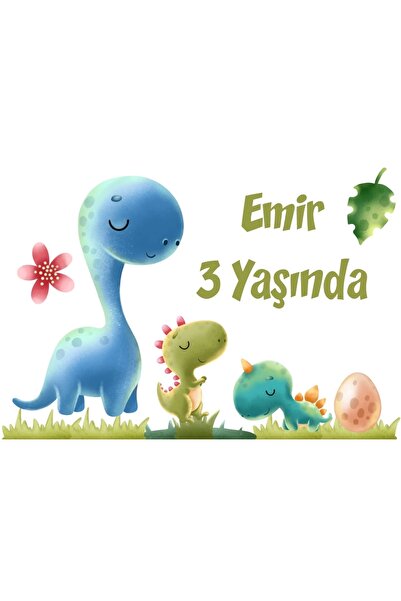 Reysa Tasarım لافتة عيد ميلاد على شكل ديناصورات مقاس 100×150 سم