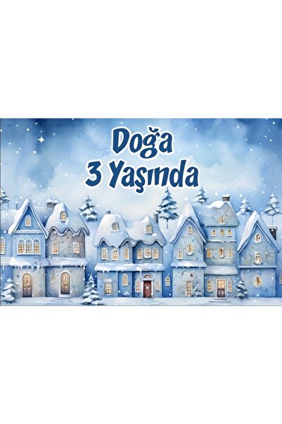 Reysa Tasarım لافتة عيد ميلاد تحت عنوان الشتاء والمنازل مقاس 100×150 سم