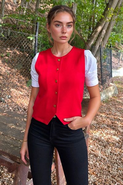 bacc Women's Red Comfortable Fit Vest Bcbsk-25700-3674