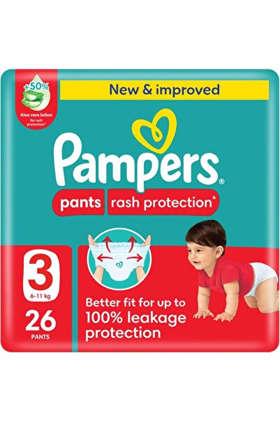 Pampers Rash Protection, Size 3, 6-11 kg, Value Pack, 26 Diaper Pants