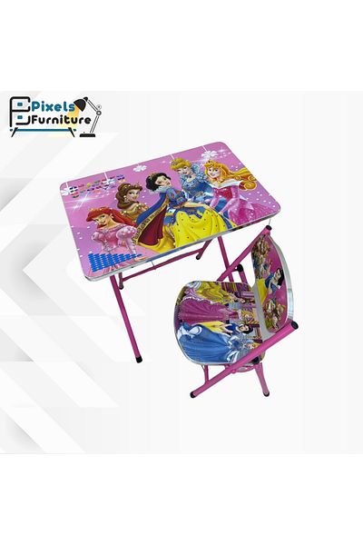 PixelsFurniture Pixel Furniture Kids Study Desk and Chair Set, Multifunctional Ergonomic Student Table, Foldable