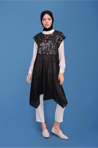Alvina 40569 Model Double Tunic with Sequins