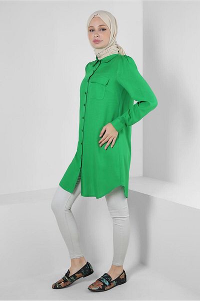 Alvina SHIRT COLLAR BUTTONED TUNIC 43892