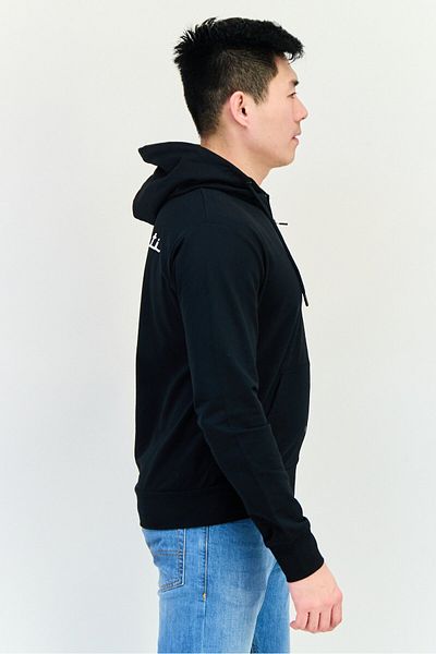 Maserati Men Hooded Long Sleeves Brand Logo Sweatshirt, Black