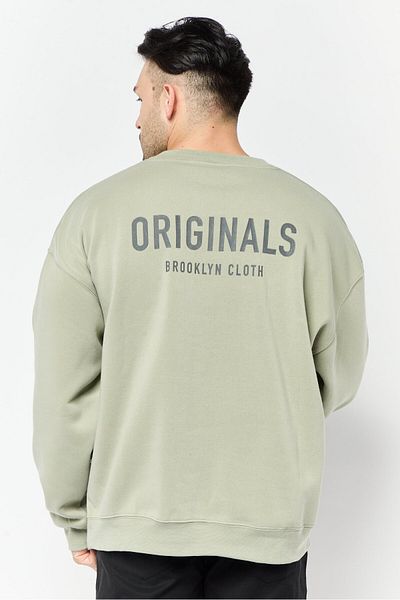 Originals by Brooklyn Cloth Men Sportswear Fit Long Sleeve Outdoor Sweatshirt, Sage Green