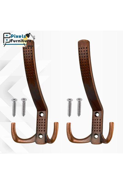 PixelsFurniture Pixel Furniture 2-Piece Chrome Wall Mounted Metal Clothes Hanger Set