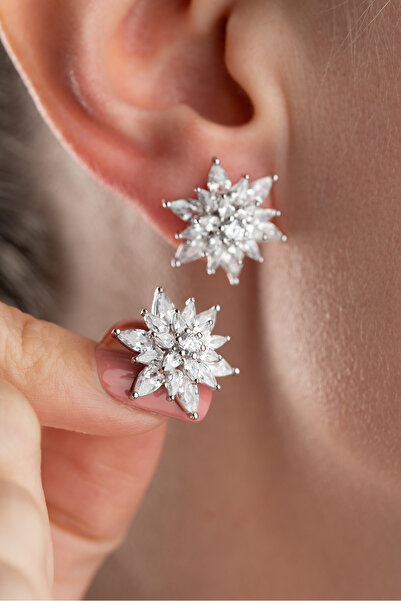 Silvano Jewelry 925 Ayar Gümüş Lotus Küpe