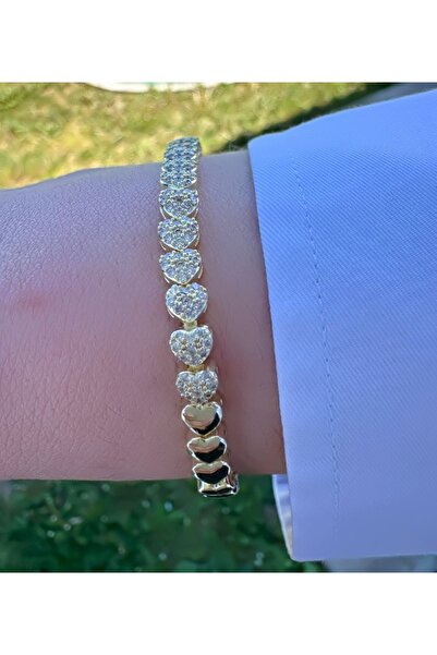 ECEMSEL سوار من الفولاذ على شكل قلب من حجر الراين