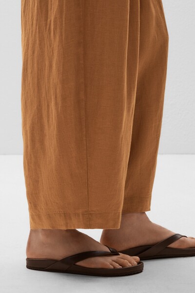 Oysho 100% Linen Crop Balloon Trousers