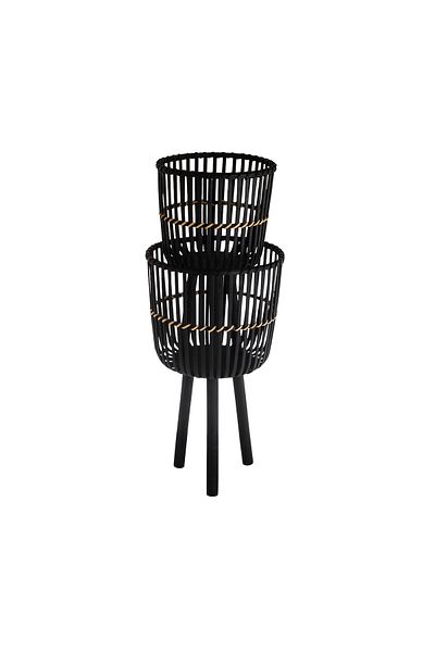 casa rosa 2 Piece Rattan Basket Set With Lege