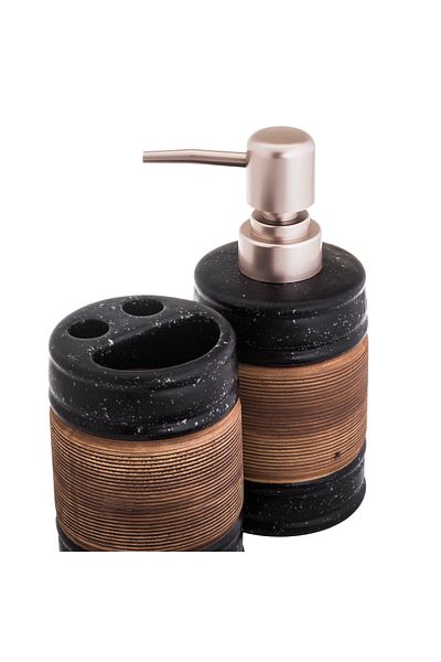 casa rosa 4 Piece Marble Patterned Decorative Bathroom Set