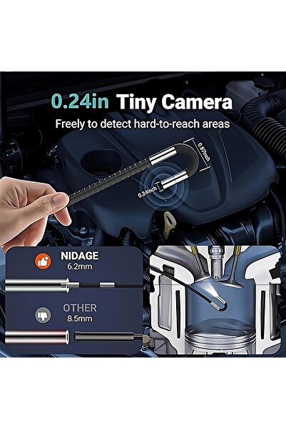 NIDAGE 360 derece Oynar Başlıklı endoskop Kamera 7 Inch Ekran yılan kamera
